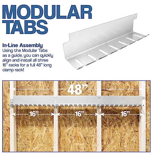 Fulton Woodworking Tools Bar/Parallel Clamp Modular Clamp Rack •Easy and Quick to Align •Pre-Drilled 16 inch on Center •3 Pack - Image 3