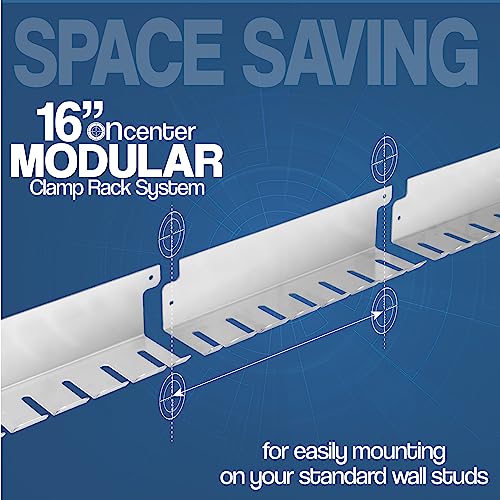 Fulton Woodworking Tools Bar/Parallel Clamp Modular Clamp Rack •Easy and Quick to Align •Pre-Drilled 16 inch on Center •3 Pack - Image 4