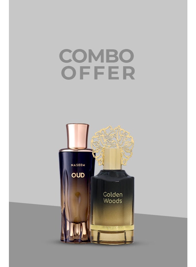 Special Combo Fragrance Oud EDP 80ml, Golden Woods EDP 55ml – Pack of 2 for Men and Women