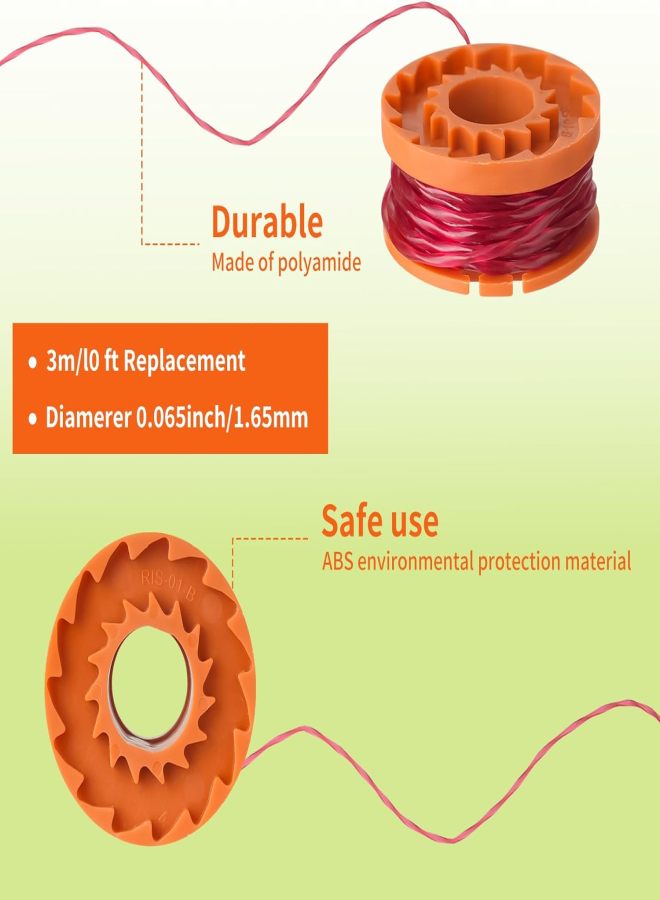 20 Pack Trimmer Spool Line for Worx, WA0010 Edger Spools Replacement for Worx, 0.065 inch Trimmer Line Refills for Worx, Compatible with Worx String Trimmers(16 Grass Trimmer Line, 4 Trimmer Cap) - Image 3