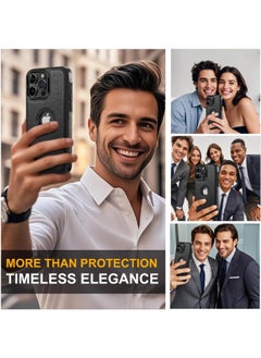 Mikki iPhone 16 Pro Case, Vegan Leather Protective Case for iPhone 16 Pro 6.3", Luxury, Elegant and Beautiful Design Business Cover, Non-Slip Vintage Looking Perfect Leather Cover (Black)  - Image 4