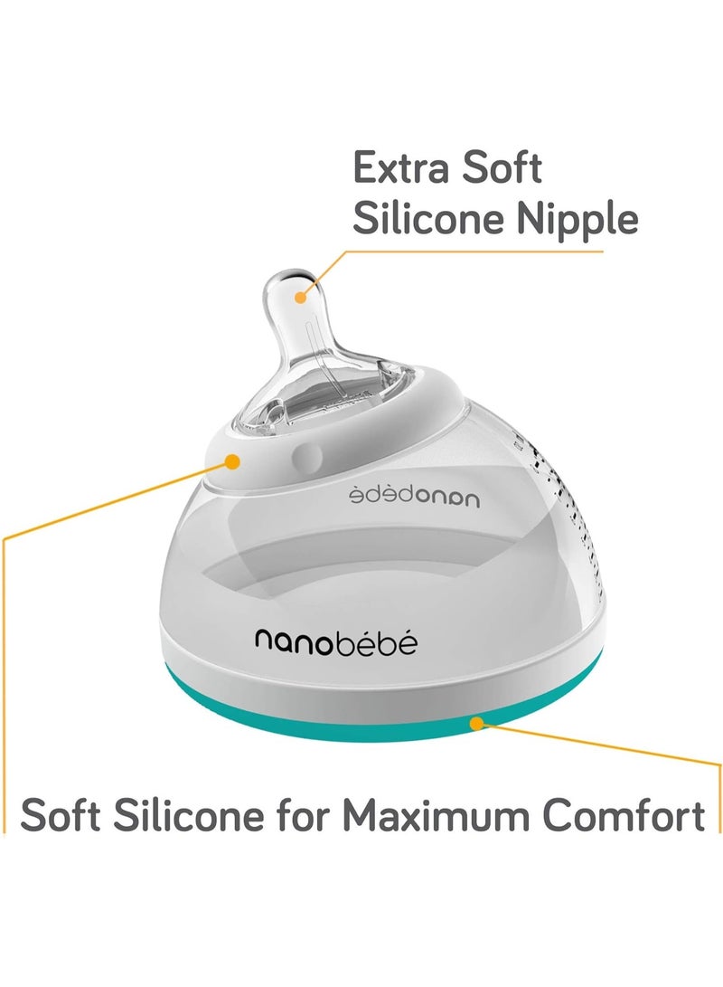 Nanobebe Stage 2 Transition Baby Bottle, Easy To Clean, Instinctual & Comfortable, 3-Pack, Grey - Image 4