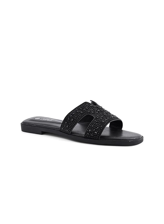 كابلي Cuple Embellished Double Strap Flat Slides