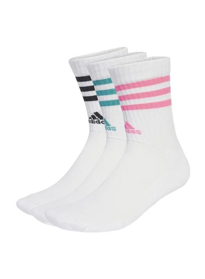 Adidas 3S C Spw Crw 3P White Training Socks For Unisex 5.5K - 7K