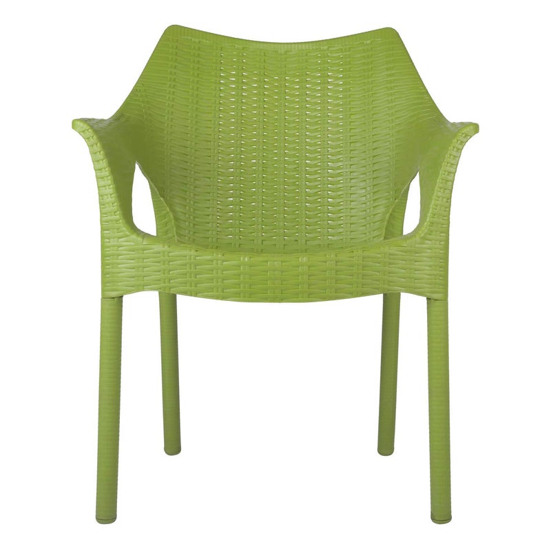 Supreme Cambridge Heavy Durable Plastic Chair with Steel Legs for Home Office Garden and Restaurents Mehendi Green Set of 4 - Image 3