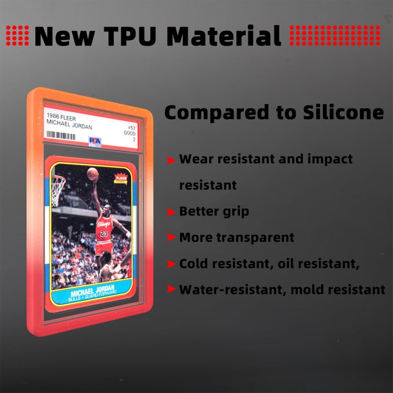 NAKIS Slab Guard for PSA Graded Cards, 5-Pack TPU Slab Protector Graded Guard Bumper Guard for PSA Graded Card Only, Gradient Color Glitter Limited Edition, (5) Multi-Color - Image 2