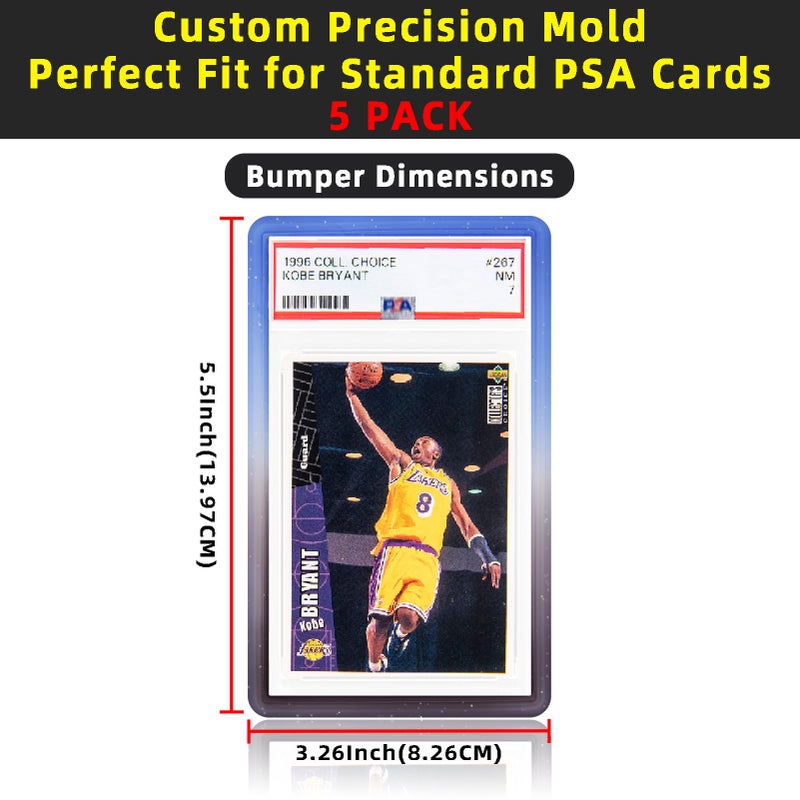 NAKIS Slab Guard for PSA Graded Cards, 5-Pack TPU Slab Protector Graded Guard Bumper Guard for PSA Graded Card Only, Gradient Color Glitter Limited Edition, (5) Multi-Color - Image 3