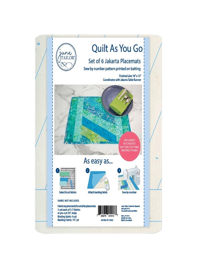 June Tailor Quilt As You Go Placemats Pattern Jakarta, 8 1/2 x 14 inches, Natural, 6 Pieces - Image 5