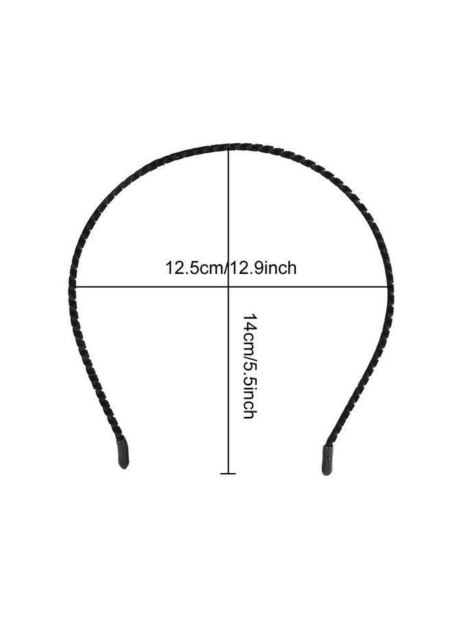 Angla 10 Pack Women Plain Black Velvet Fabric Cloth Covered Thin Skinny Hard Metal Hair Hoop Band Headband Holder Clasp Comb With Teeth Crown Bow Fascinators Headpiece Accessories Diy - Image 5
