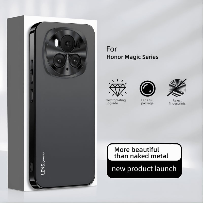 For Honor Magic6 Pro 5G Light Blue Soft Electroplated Frame Frosted Metal Lens Anti Fingerprint All Round Protective Case - Image 1