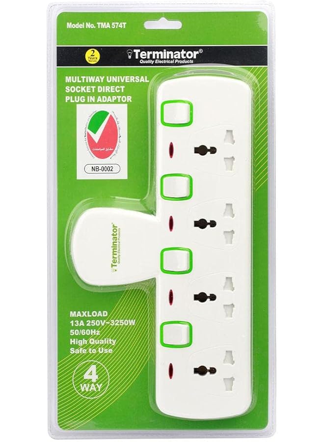 Terminator 4 Way Universal T-Socket Multi Adaptor - Image 1