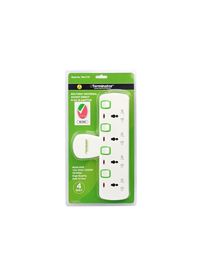 Terminator 4 Way Universal T-Socket Multi Adaptor - Image 3
