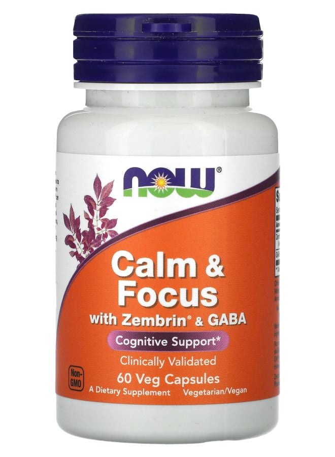 now Calm & Focus With Zembrin & GABA 60 Veg Capsules