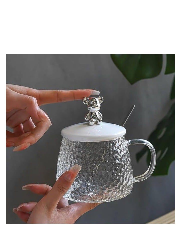 سبيس شوب مج زجاجي على شكل فقاعات بيركس بغطاء ومعلق - Image 1