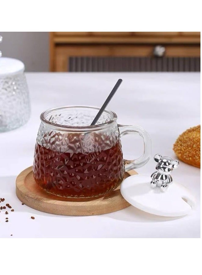 سبيس شوب مج زجاجي على شكل فقاعات بيركس بغطاء ومعلق - Image 2