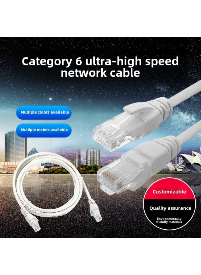 Generic Super Six Network Cable Cat6 Gigabit Finished Computer Network Cable Jumper Router Connection Twisted Pair Wholesale-Color:Silver Gray-Line Length:1 M  - Image 3