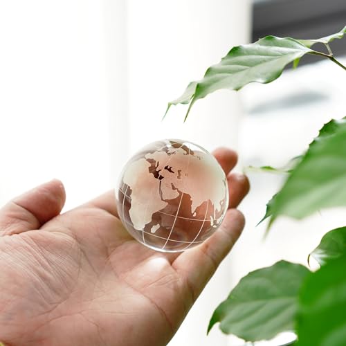 ZEERSHEE 60mm World Globe Crystal Earth Ball Paperweight with Stand Glass Sphere Display Globe Ball Christmas Decor for Home Office Desk - Image 5