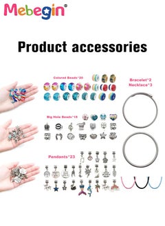 MEBEGIN 71 Pcs DIY Bracelet Making Kit, Charm Bracelets Jewelry Making Kit with Colorful Beads, Creative Jewelry Making Activity, Arts Craft Kit with Beautiful Packaging, Well-made and Easy to Install, Ideal Gift for Girls  - Image 4