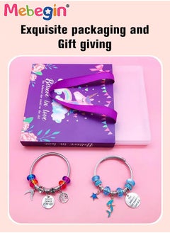 MEBEGIN 71 Pcs DIY Bracelet Making Kit, Charm Bracelets Jewelry Making Kit with Colorful Beads, Creative Jewelry Making Activity, Arts Craft Kit with Beautiful Packaging, Well-made and Easy to Install, Ideal Gift for Girls  - Image 5