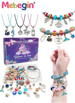 MEBEGIN 71 Pcs DIY Bracelet Making Kit, Charm Bracelets Jewelry Making Kit with Colorful Beads, Creative Jewelry Making Activity, Arts Craft Kit with Beautiful Packaging, Well-made and Easy to Install, Ideal Gift for Girls  - Image 1