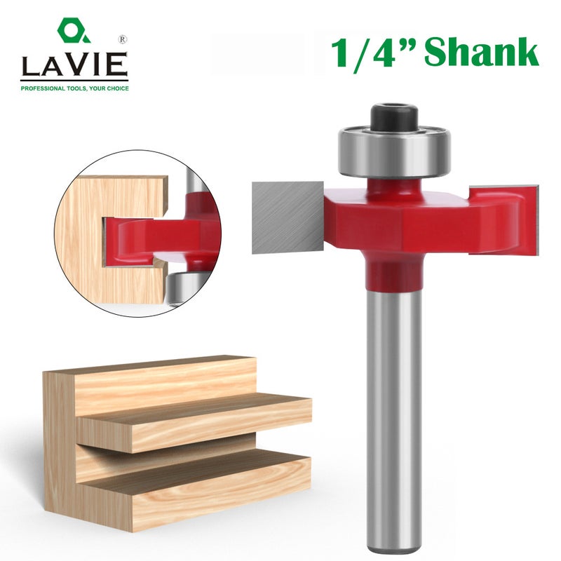 1/4 Shank Double-Edged Ball T-Type Woodworking Milling Cutter 8-Piece Set With Bearing Slotting Alloy Cutter Head For Trimming Machines - Image 2