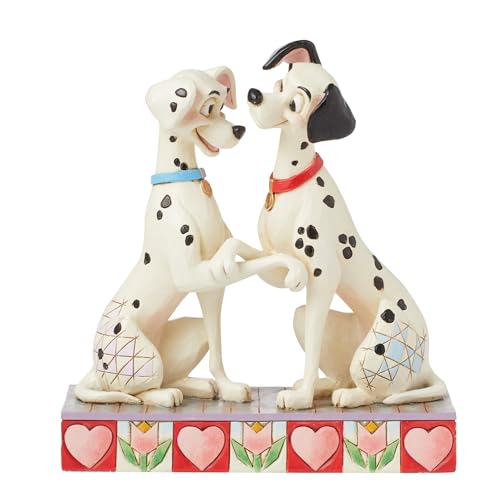 Enesco Disney Traditions Collection by Jim Shore 101 Dalmatians Pongo and Perdita Holding Paws Figurine Stone Resin Hand Painted Collectible Disney Dog Figurines Home Decor Statue 6 Inch - Image 1