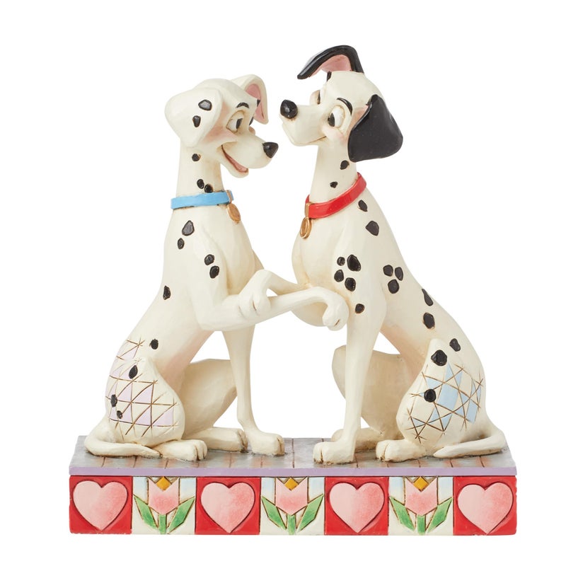 Enesco Disney Traditions Collection by Jim Shore 101 Dalmatians Pongo and Perdita Holding Paws Figurine Stone Resin Hand Painted Collectible Disney Dog Figurines Home Decor Statue 6 Inch - Image 2