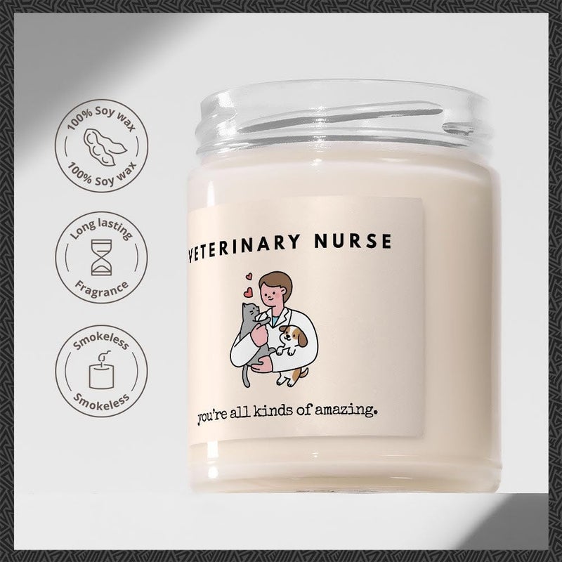 Makester Veterinary Nurse Gifts - Luxury Soy Wax Candle - Vanilla, Jasmine, Sugared Almond - Makester - Image 4