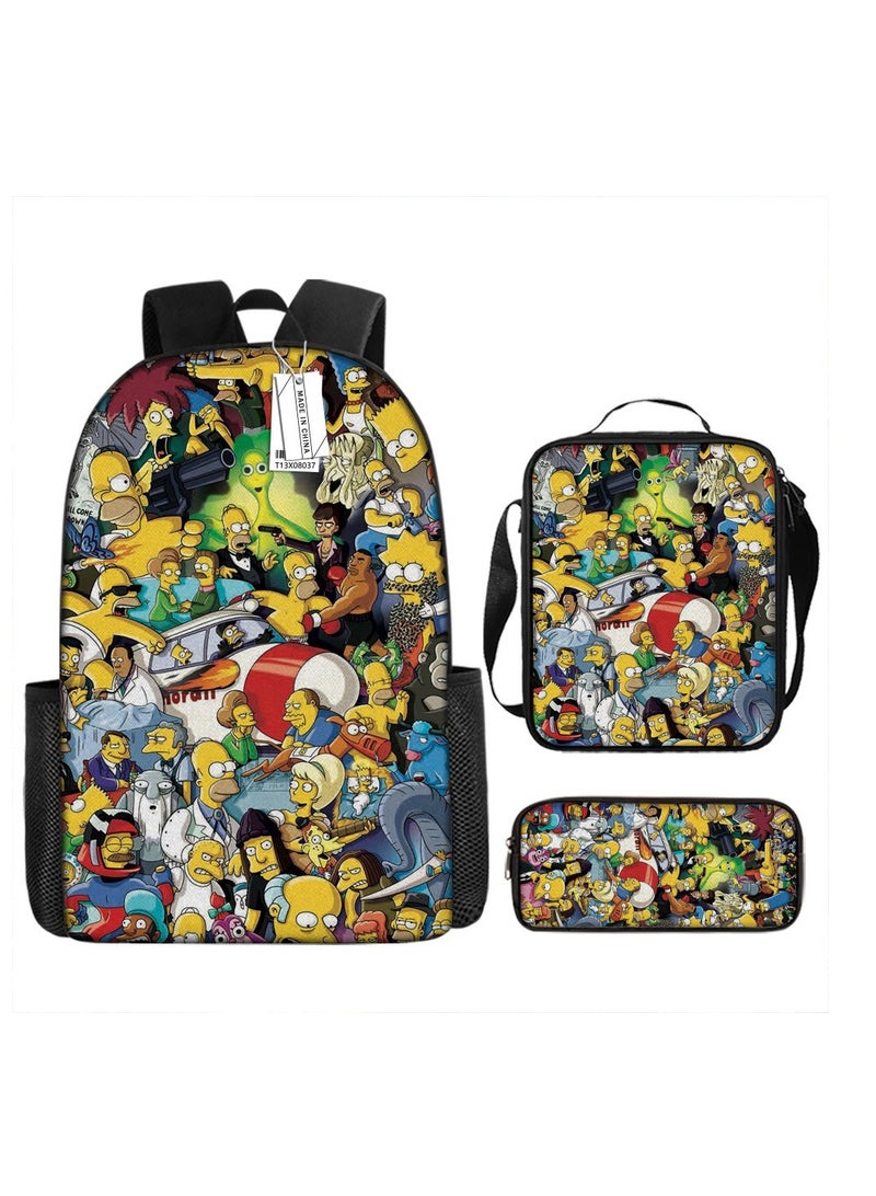 Anime cartoon backpack three-piece set