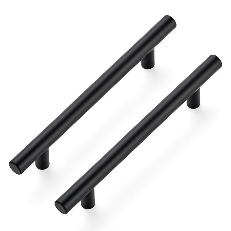 Ravinte Hardware 25 Pack Cabinet Handles with 5 Inch 128mm Hole Center Matte Black Cabinet Pulls Stainless Steel Drawer Pulls Kitchen Knobs for Dresser Drawer 738 Inch Overall Length - Image 2