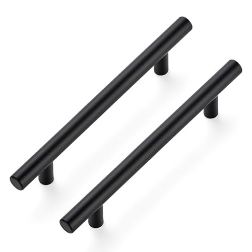 Ravinte Hardware 25 Pack Cabinet Handles with 5 Inch 128mm Hole Center Matte Black Cabinet Pulls Stainless Steel Drawer Pulls Kitchen Knobs for Dresser Drawer 738 Inch Overall Length - Image 1