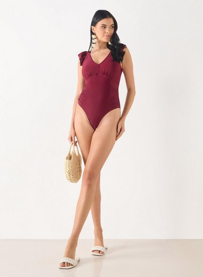 Splash FAV Ruffle Sleeves Swimsuit with V-neck - Image 2