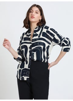 Dennis Lingo Navy Shirt for Women - Rayon, Relaxed Fit  - Image 5