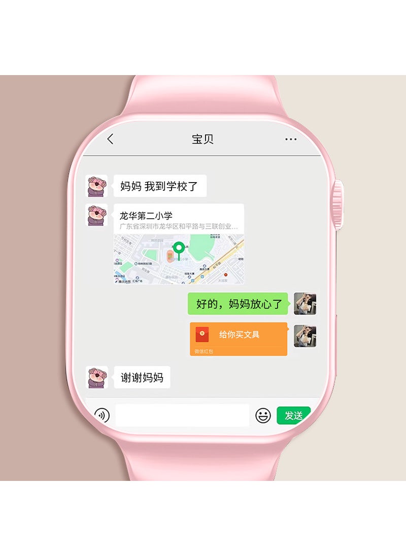 Generic - 5G Kids Smartwatch 4G Sim Camera Waterproof Bluetooth Pink Q6-W39 Android version front and rear double camera HD large screen 1 8G large memory - Image 1