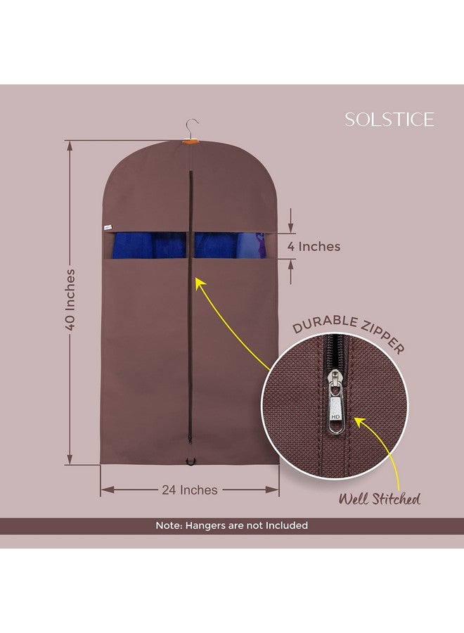 Solstice SOLSTICE Suit Cover Big Size with Zip of (40 x 24 inch) | Suit, Coat, Blazer, Jacket Cover (Pack of 5)(Brown)  - Image 2
