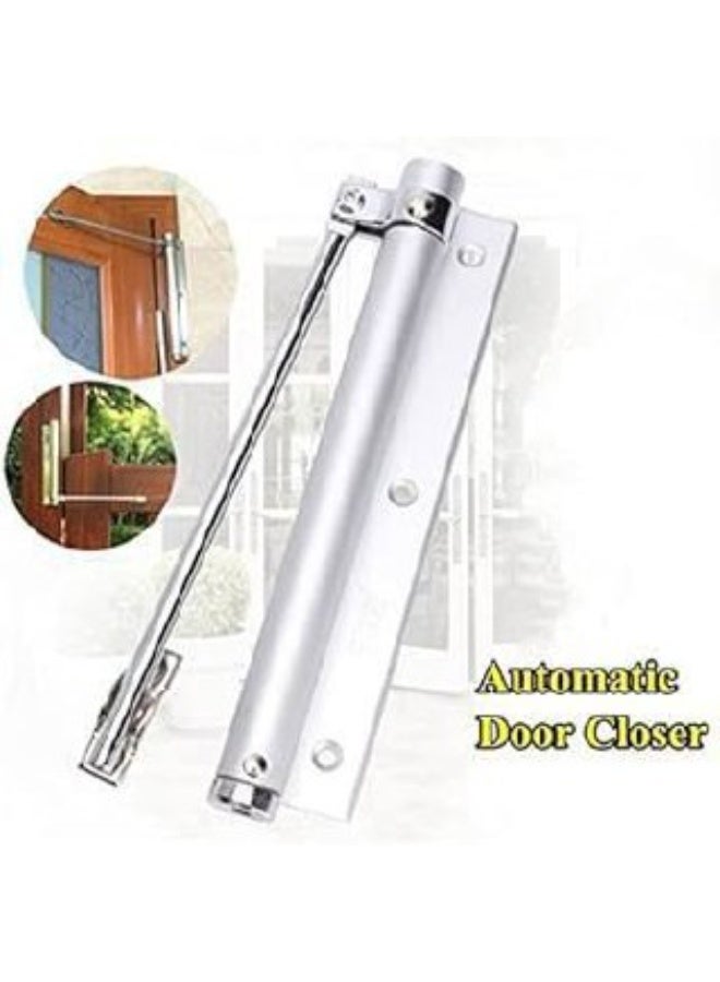 Automatic Door Closer Heavy-Duty Stainless Steel Spring-Loaded Buffer - Smart Smooth Self-Closing Door Mechanism for Home, Office, Internal, and External Doors, Base Length 19.3 cm - Image 2
