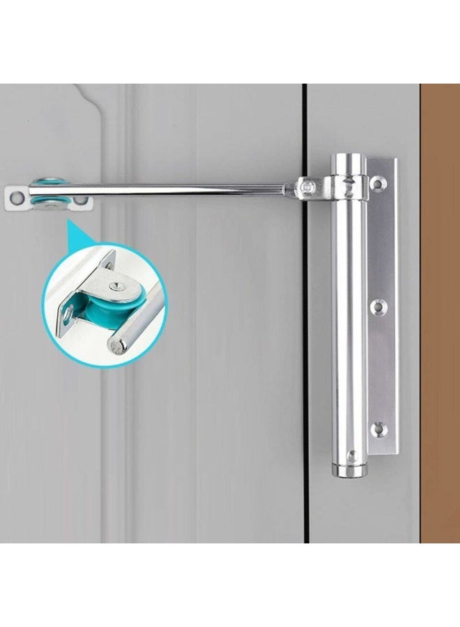 Automatic Door Closer Heavy-Duty Stainless Steel Spring-Loaded Buffer - Smart Smooth Self-Closing Door Mechanism for Home, Office, Internal, and External Doors, Base Length 19.3 cm - Image 3