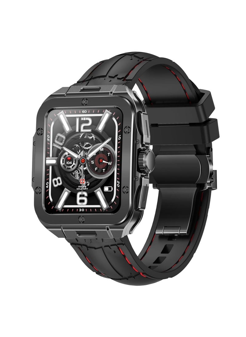 Swiss Military Alps 2 Smartwatch with Call Features, Music Playback, 1000 Songs Storage, IP67, Fitness & Health, Magnetic Charging, 7-12 Days Battery Life, iOS/Android Compatible - Gun Metal Black - pzsku/Z82116AA1E6EAE3DC6755Z/45/_/1699947156/311e2fbe-5c01-4f46-ac69-e0756808a390