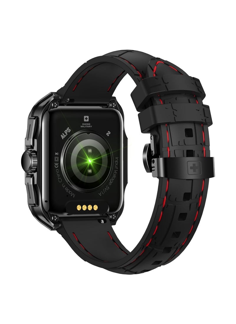 Swiss Military Alps 2 Smartwatch with Call Features, Music Playback, 1000 Songs Storage, IP67, Fitness & Health, Magnetic Charging, 7-12 Days Battery Life, iOS/Android Compatible - Gun Metal Black - pzsku/Z82116AA1E6EAE3DC6755Z/45/_/1699947157/9a90e27a-7f8b-42df-aa14-233da7835718