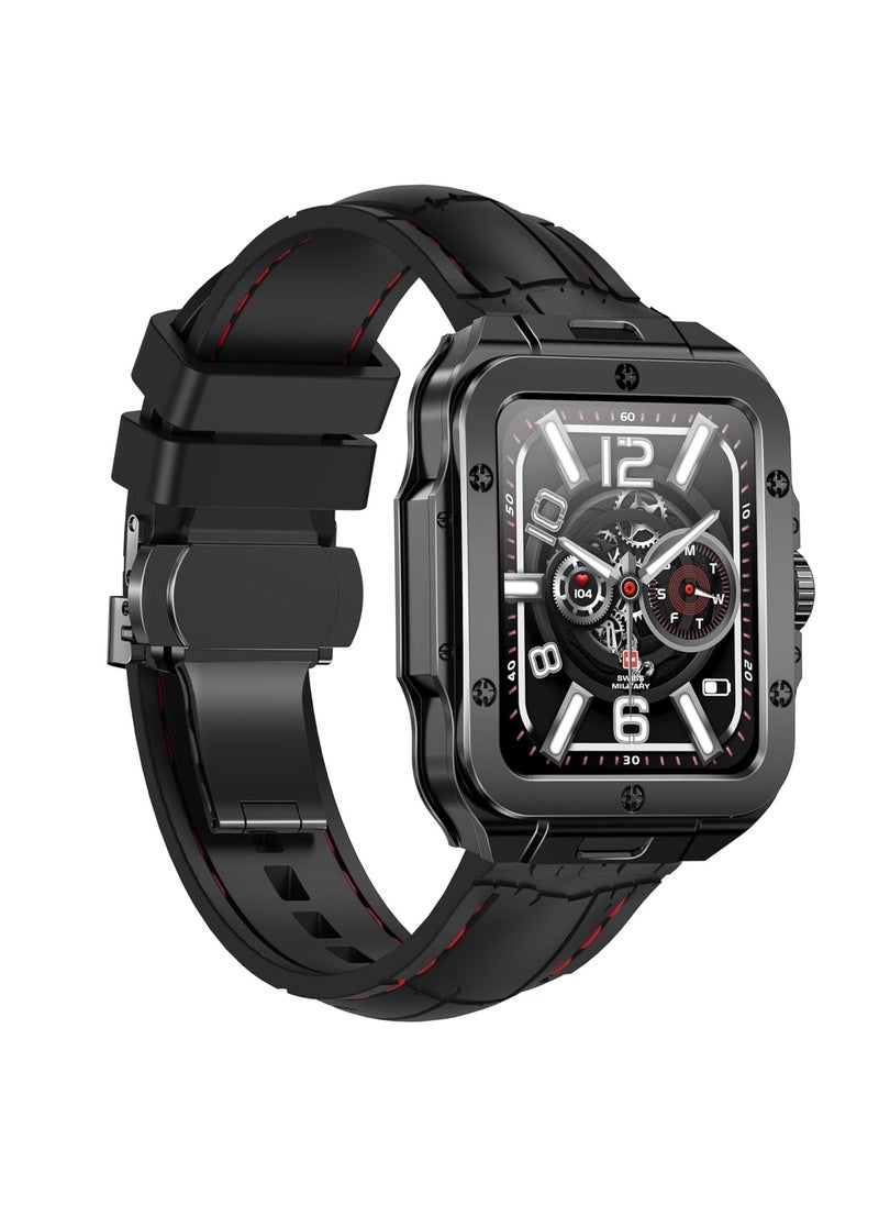 Swiss Military Alps 2 Smartwatch with Call Features, Music Playback, 1000 Songs Storage, IP67, Fitness & Health, Magnetic Charging, 7-12 Days Battery Life, iOS/Android Compatible - Gun Metal Black - pzsku/Z82116AA1E6EAE3DC6755Z/45/_/1699947157/d96ef031-138e-467e-a2c0-c4a023d0720f
