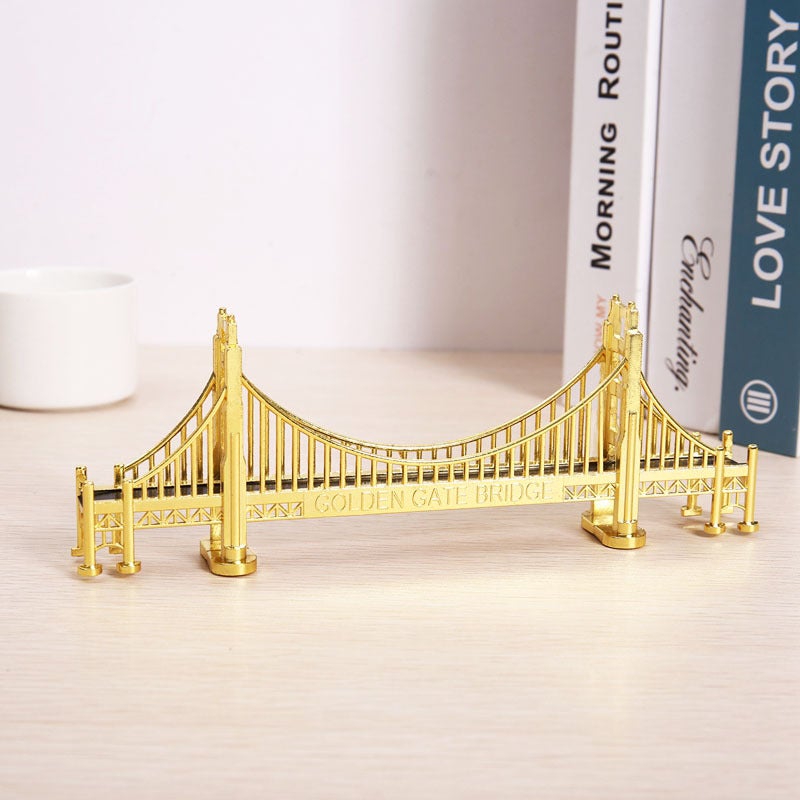 San Francisco Golden Gate Bridge Metal Model Souvenir Gold 