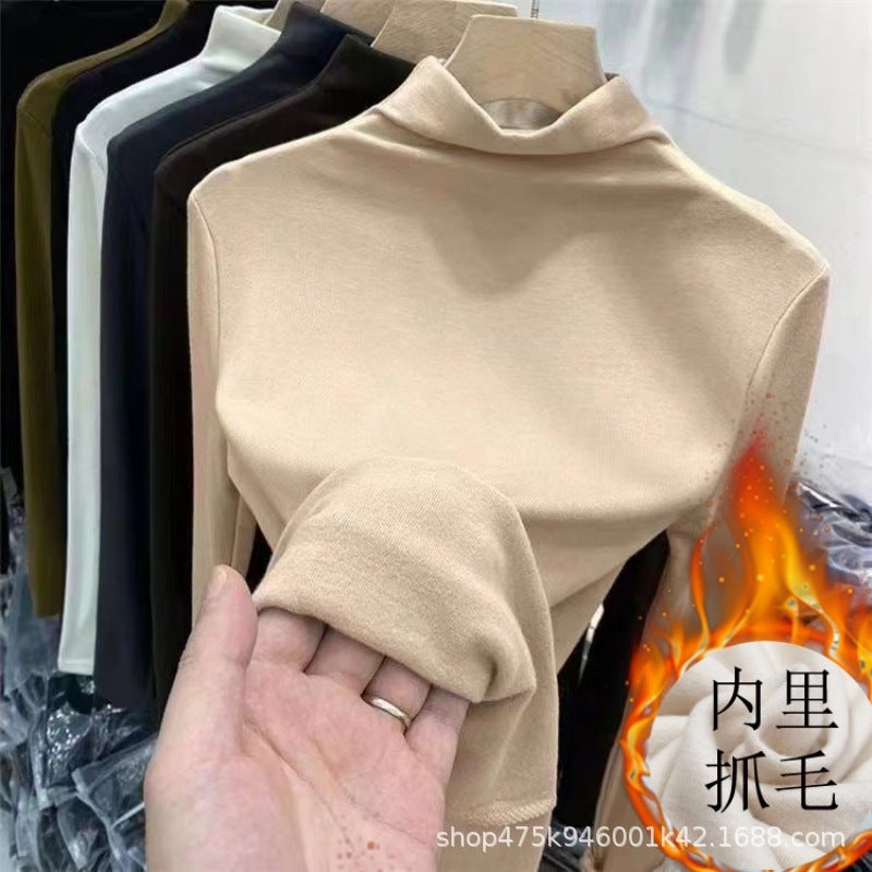 Popular Children'S Slim-Fit Half Turtleneck Bottoming Shirt Girls' Western Style Warm Top Girls' Inner Long Sleeve T-Shirt - Image 1