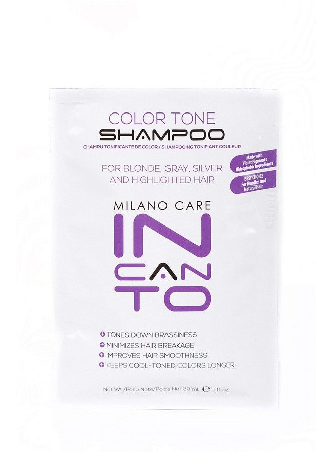 Milano Care Incanto Color Tone Shampoo 30 Ml/1 Fl Oz Professional Toner Shampoo For Copper Tones Or Brassy Hair Purple Shampoo For Blonde Gray Silver Highlighted And Color Treated Hair - Image 1