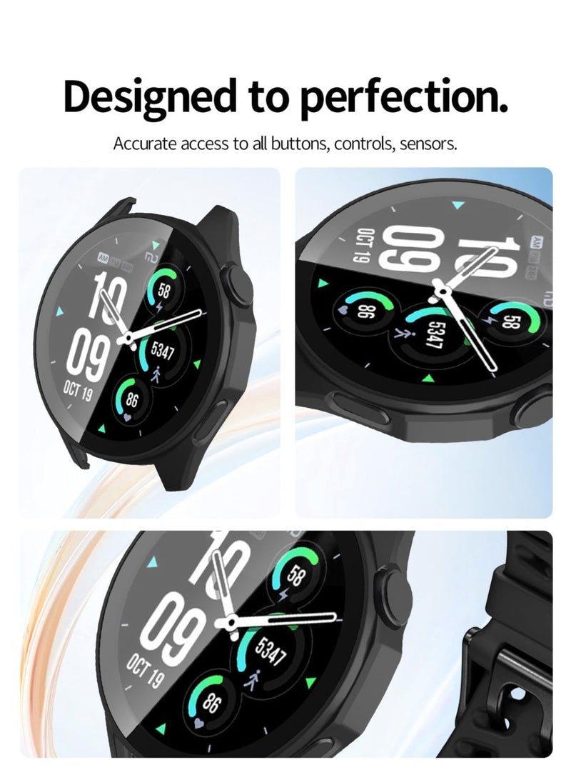 1Pcs For Huawei Watch GT6 46MM Smart Watch Case,Ultra-Thin Hard PC w/Glass Film Protective Cover,Case Cover for Huawei Watch GT6 46MM Accessories (Black) - Image 3