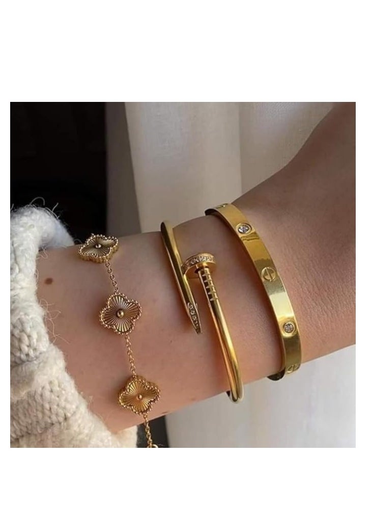 ماركة غير محددة سوار حلقي من الستانلس ستيل للنساء  - Image 3