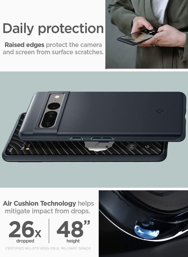 Spigen Thin Fit Google Pixel 7 Pro Case Cover - Metal Slate - Image 4