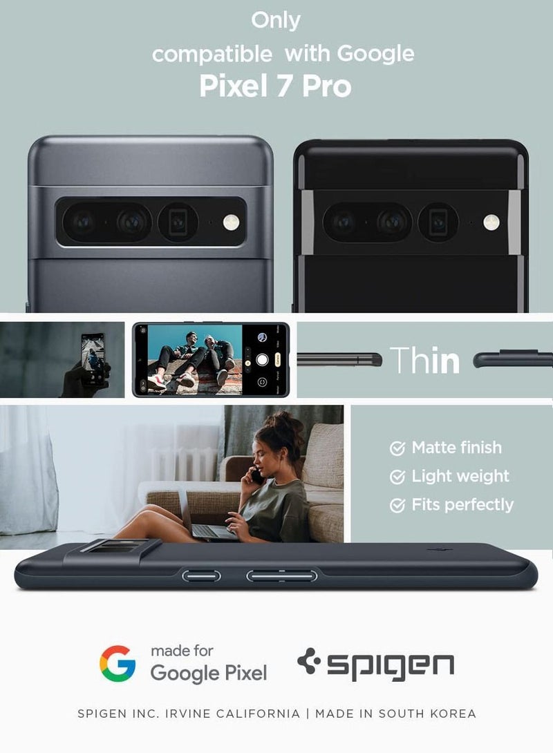 Spigen Thin Fit Google Pixel 7 Pro Case Cover - Metal Slate - Image 2