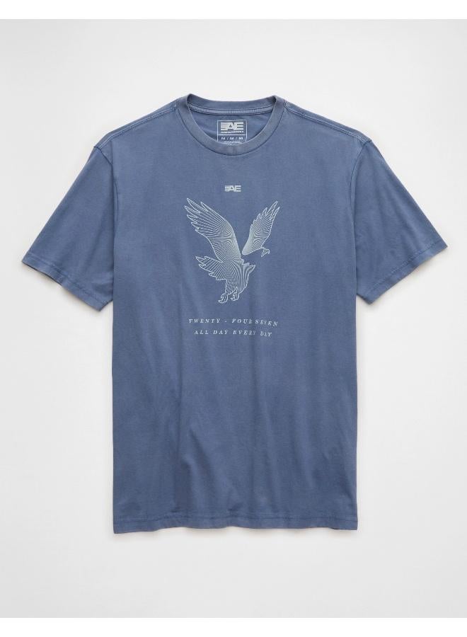 American Eagle Graphic Logo Crew Neck T-Shirt - Image 3