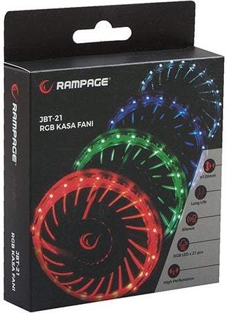 Rampage - JBT-21 120*120*25mm 21pcs RGB Led Case Fan - Image 1