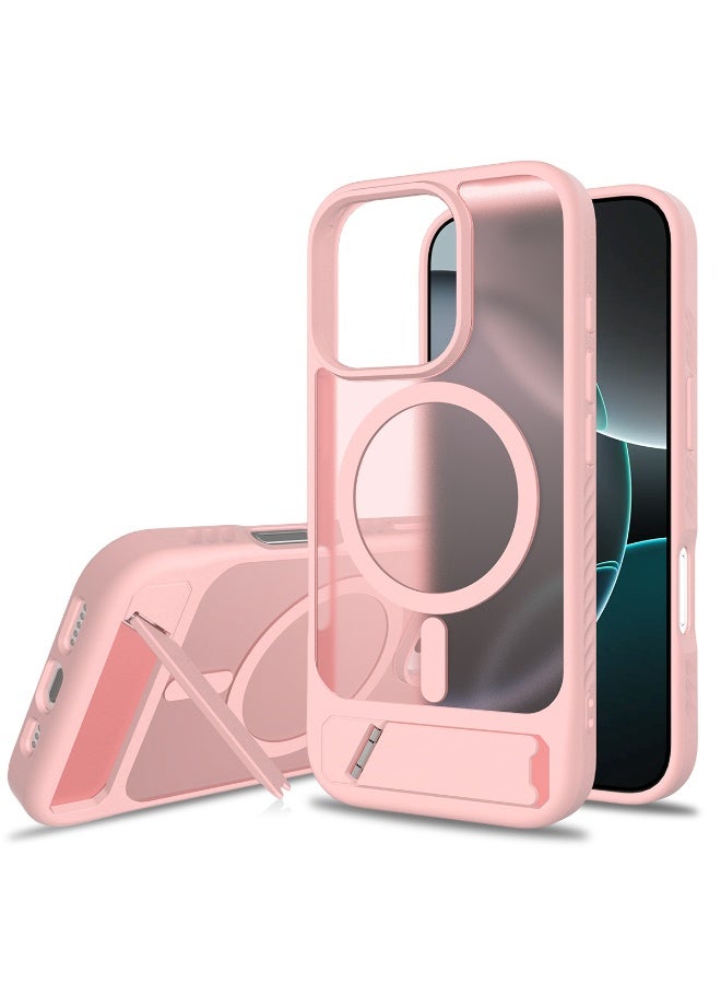 NIBEMINENT Skin Feels Scrub Protection Case With Magsafe For iPhone 16, Pink